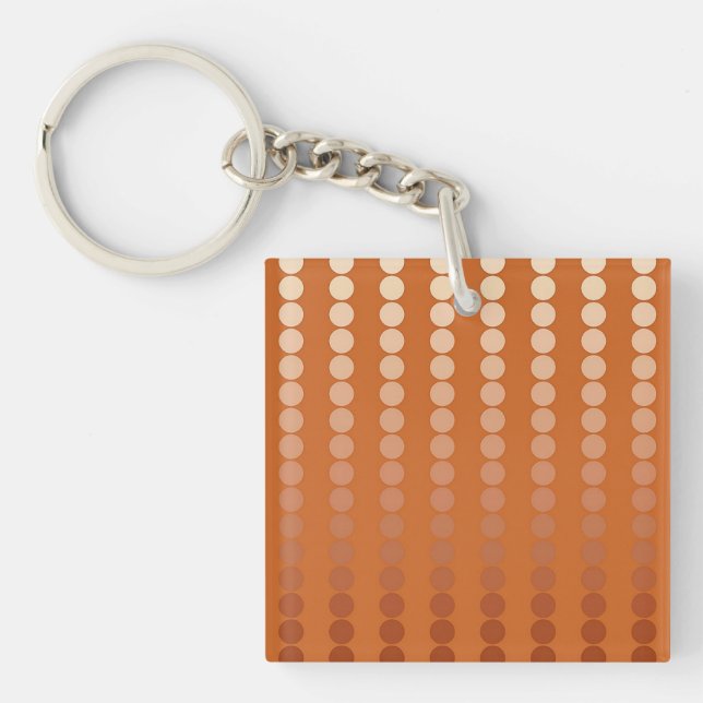 Porte-clefs Points en satin - rouille et cuivre (Devant)