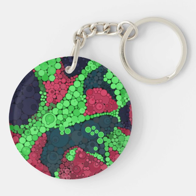 Porte-clefs Points pointillisés abstraits sans couture cercles (Dos)
