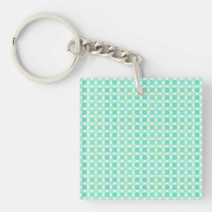 Porte-clefs points texturés verts et turquoise