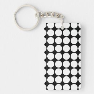 Porte-clefs Pois blancs sur noir