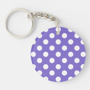 Porte-clefs Pois blancs sur perwinkle