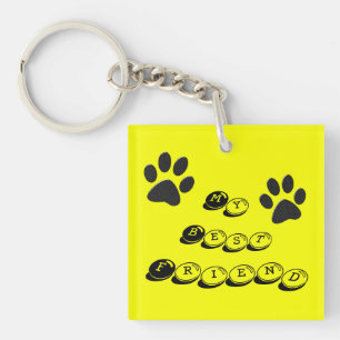 Porte-clefs Pois de chien noir et blanc Pointe Polka sur Keych