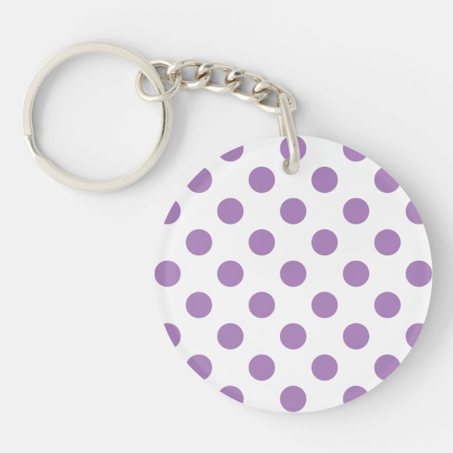 Porte-clefs Pois de lavande sur blanc (Devant)