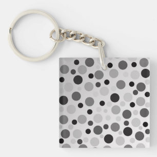 Porte-clefs Pois Noirs Et Gris,