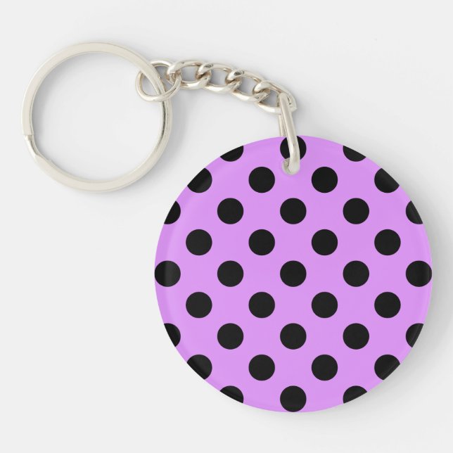 Porte-clefs Pois noirs sur lilas (Devant)