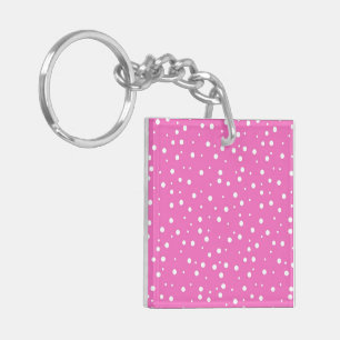 Porte-clefs Pois sur Arrière - plan rose