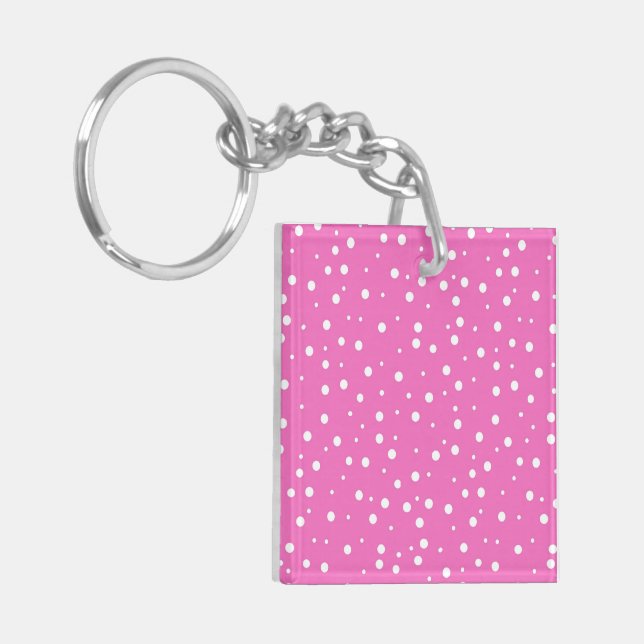Porte-clefs Pois sur Arrière - plan rose (Devant gauche)