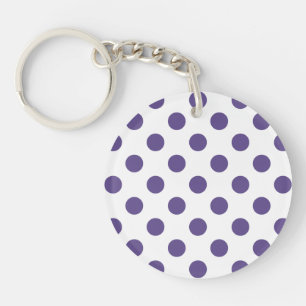 Porte-clefs Pois ultra violets sur blanc