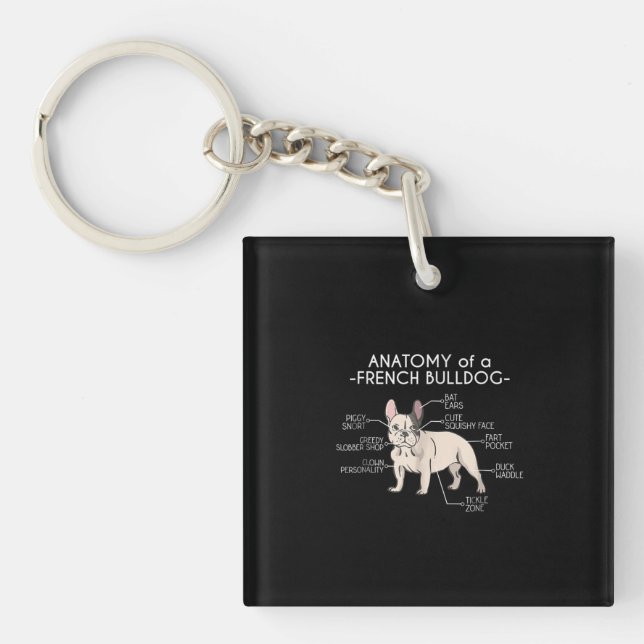 Porte-clefs Poison de Frenchie | Anatomy of A French Bulldog (Devant)