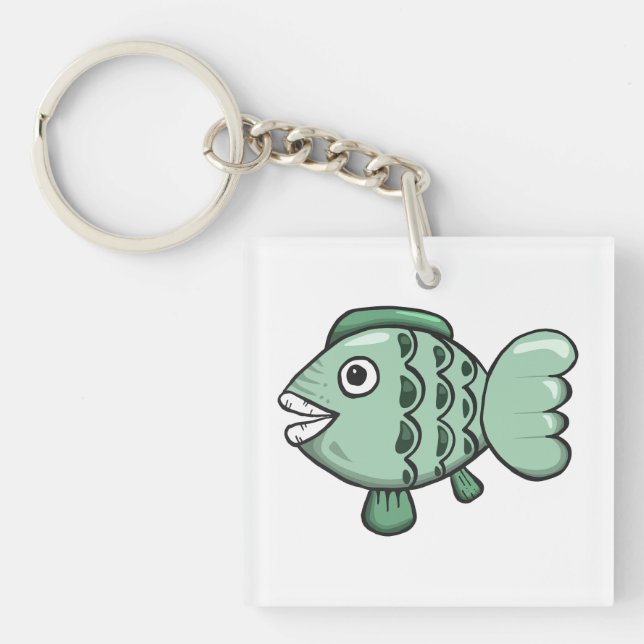 Porte-clefs Poisson, Animal, Dessin (Devant)