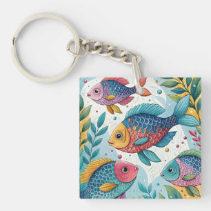 Porte-clefs Poisson arc-en-ciel sous-marin