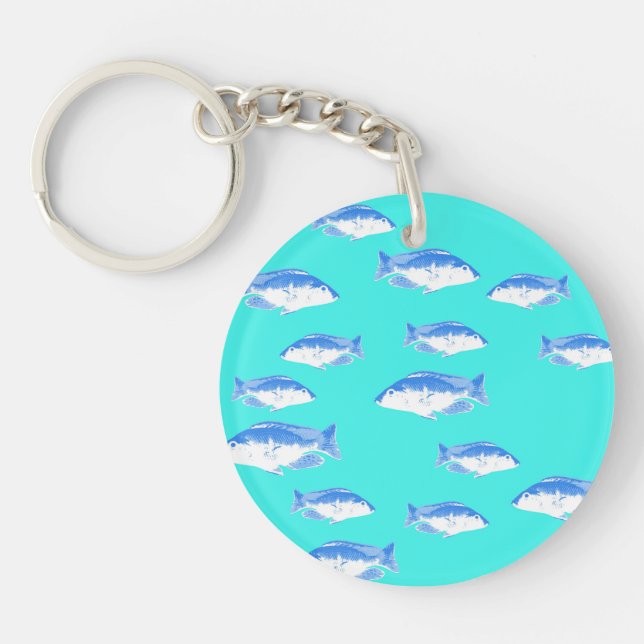 Porte-clefs Poisson bleu turquoise (Devant)