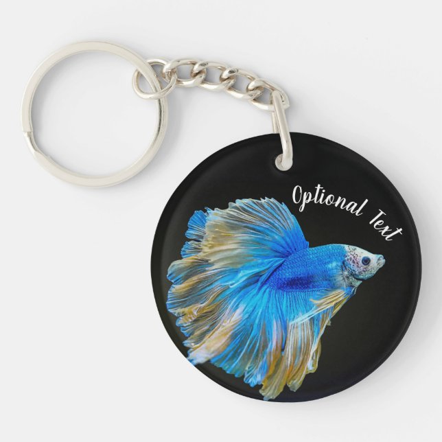 Porte-clefs Poisson combattant Betta bleu (Devant)