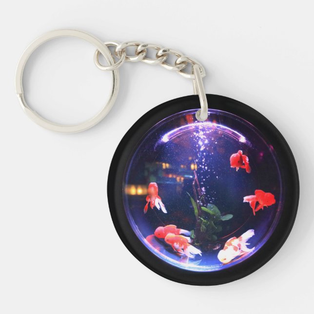 Porte-clefs Poisson d'or dans un aquarium à poisson porte - cl (Devant)