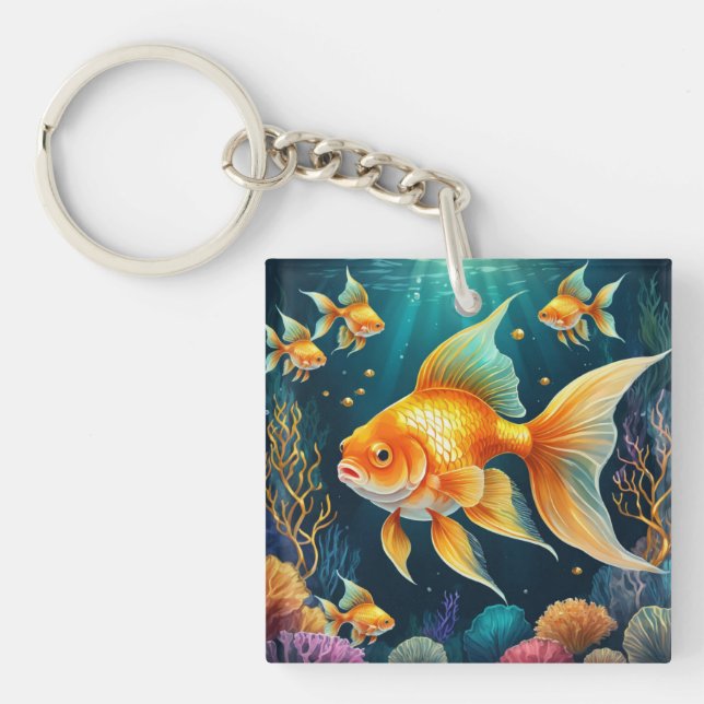 Porte-clefs Poisson d'or sous-marin (Devant)