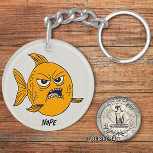 Porte-clefs Poisson en colère Dessin Sac Phrase Sarcastique Ch