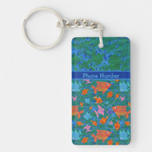 Porte-clefs Poisson Fun Coloré Personnalisé Porte - clé Oblong