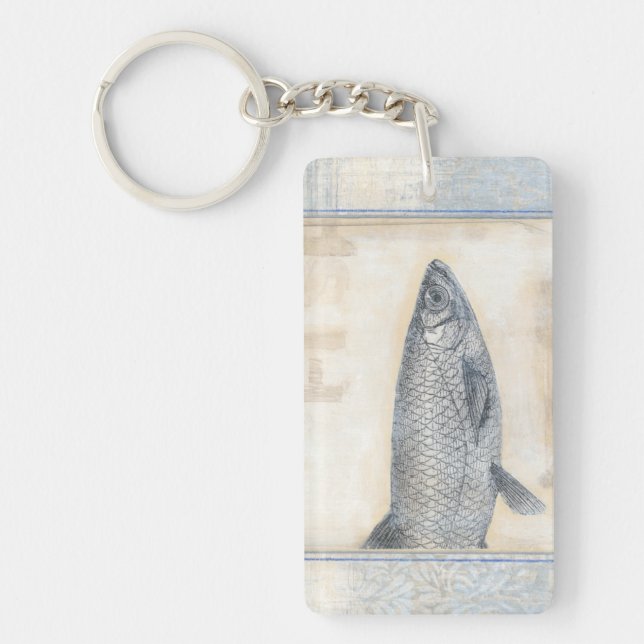 Porte-clefs Poisson gris sur Arrière - plan beige (Devant)