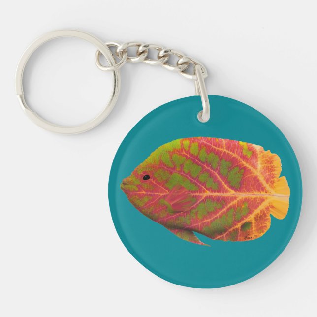 Porte-clefs Poisson tropique feuille d'Aspen 1 (Devant)