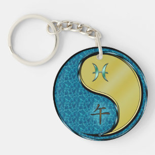 Porte-clefs Poissons & Cheval Métal