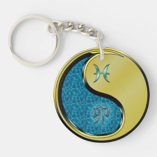 Porte-clefs Poissons et lapin métallique