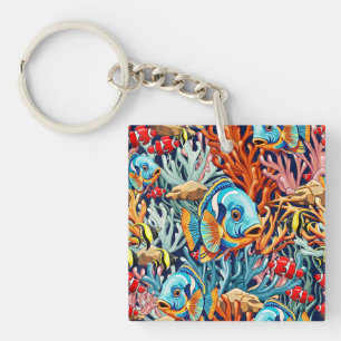 Porte-clefs Poissons Tropicaux Vives Couleurs d'Été