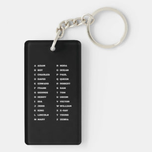 Porte-clefs Police Application de la loi Alphabet phonétique P