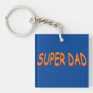 Porte-clefs Police de style comique Super Papa