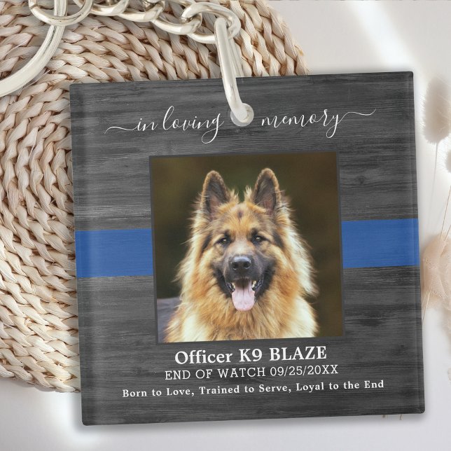 Porte-clefs Police Dog Memorial K9 Officier En Mémoire Amoureu (Créateur téléchargé)