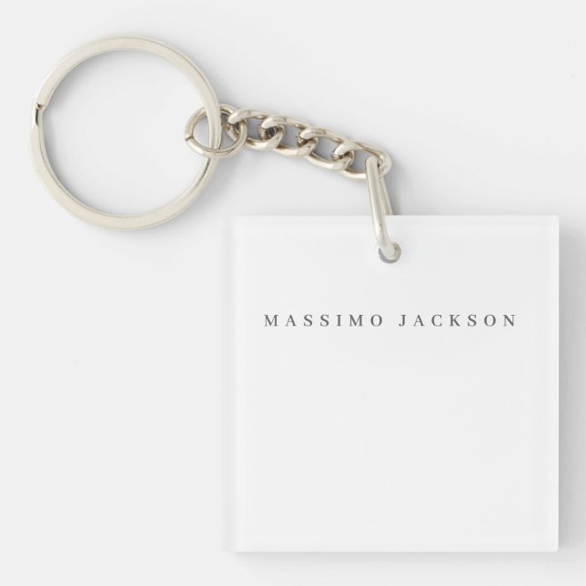 Porte-clefs Police Serif Élégant Minimaliste Tendance (Devant)
