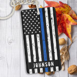 Porte-clefs Policier personnalisé Ligne Bleue Mince<br><div class="desc">Porte - clé de Ligne Bleue Mince - Drapeau américain dans les couleurs du drapeau de la Police, design en détresse. Personnalisez avec le nom des policiers, le nom de famille ou le département. Ce porte - clé de police personnalisé est parfait pour les services de police et d'application de...</div>