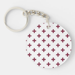 Porte-clefs Polka de mûre croise sur blanc