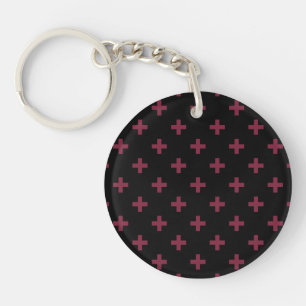 Porte-clefs Polka de mûre croise sur le noir