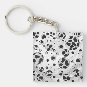 Porte-clefs Polka en Dalmatie noir et blanc