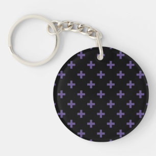 Porte-clefs Polka ultra-violette croise sur le noir