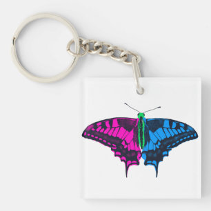 Porte-clefs Polysexual Pride Flag Swallowtail Butterfly