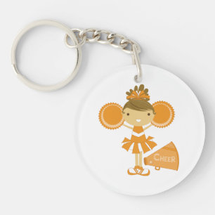 Porte-clefs Pom-pom girl en orange