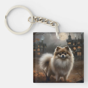 Porte-clefs Pomeranian Halloween Épouvantable