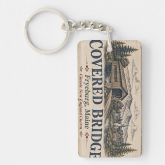 Porte-clefs Pont couvert Fryeburg Maine Rectangle Acrylique Cl