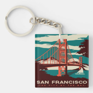 Porte-clefs Pont d'or de style Vintage San Francisco