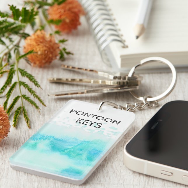 Porte-clefs Pontoon Keys Water Wave Blue (Devant droit)