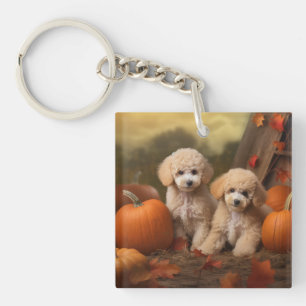 Porte-clefs Poodle Chiot Automne Citrouille délice