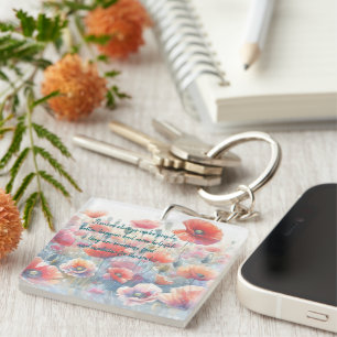 Porte-clefs Poppies d'Islande et citation