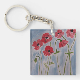 Porte-clefs Poppies rouges sauvages