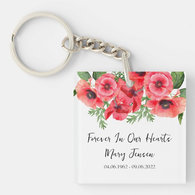 Porte-clefs Poppy Memorial Funeral Photo Keychain (Devant)