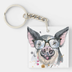 Porte-clefs Porc à la mode