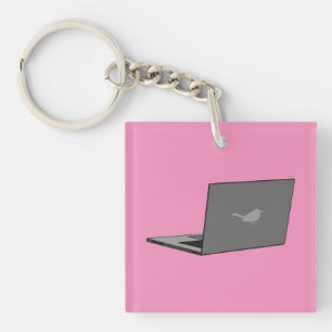 Porte-clefs Portable gris avec logo d'oiseau