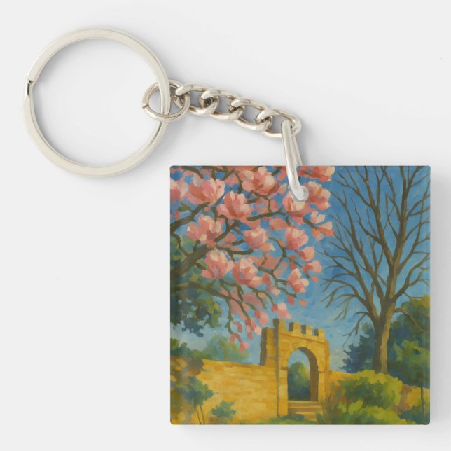 Porte-clefs Porte Blossom - Peinture Jardin Enchantée (Devant)