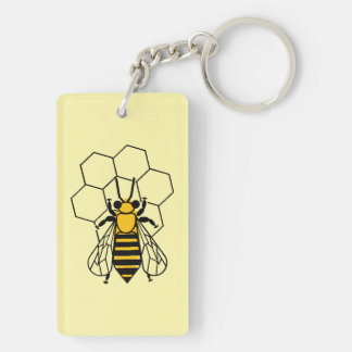 Porte-clefs Porte - clé - Abeilles jaunes et noires