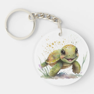 Porte-clefs Porte - clé acrylique à la Tortue joyeux